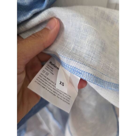 Reformation Court Linen Wrap Dress Sz XS NWOT - Picture 8 of 13